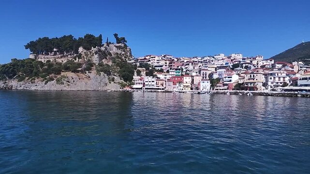 Morning View of Parga Harbor on the Ionian Coast of Greece