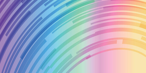 Plakat Abstract Rainbow Gradient Curved Lines Background Design