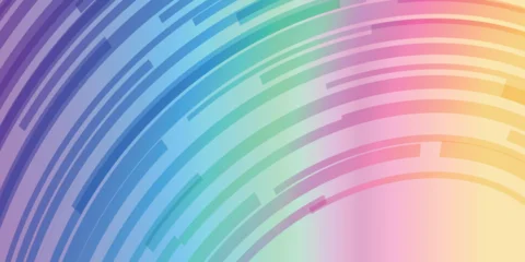 Fotobehang Sportwinkel Abstract Rainbow Gradient Curved Lines Background Design  © J BOY