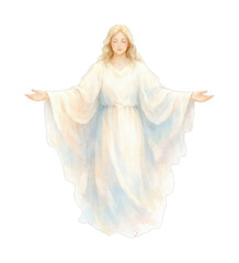 Fototapeta premium PNG Ethereal angelic figure in white