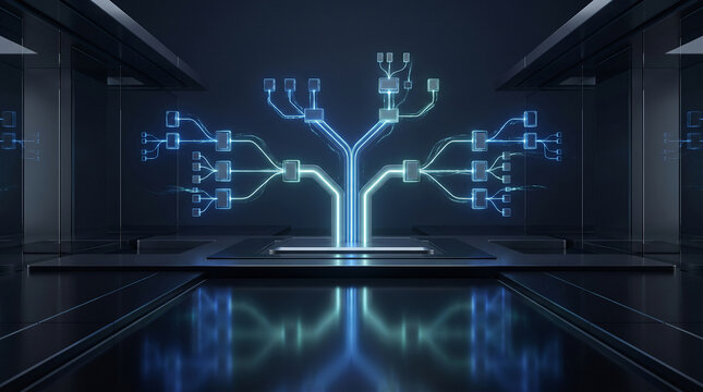 AI model lineage and provenance with glowing family tree
