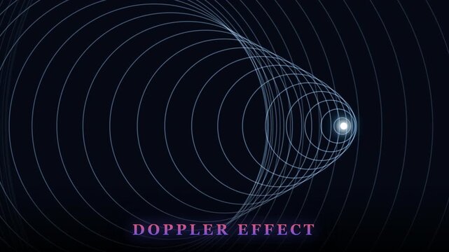 Doppler Effect Moving Source Wave Compression Blue Rings