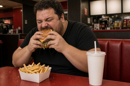 man eating pizza