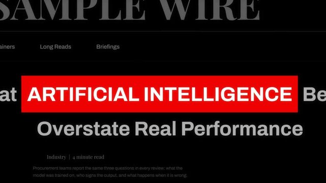 Artificial intelligence highlighted in red across cycling news headlines and newspaper mastheads