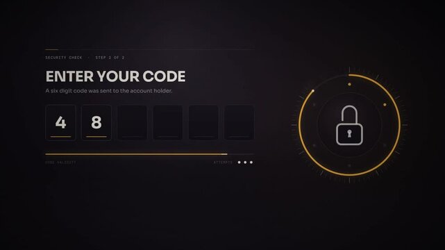 Two factor authentication screen with failed verification code attempts and account locked
