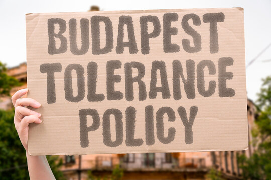 "Budapest tolerance policy" Hungary's capital announces zero tolerance for antisemitism. BUDAPEST. TOLERANCE. POLICY. ZERO. ANTISEMITISM"