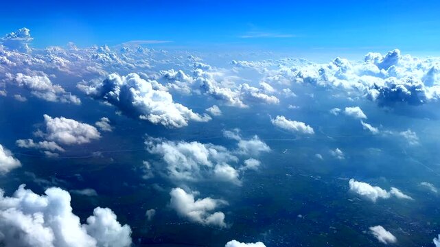 Flying through the clouds over Vietnam