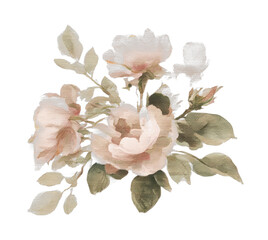 Obraz premium PNG Delicate vintage floral illustration.