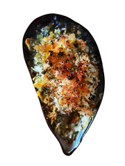 ムール貝のパン粉焼き フランス料理自家製切り抜き カフェ主食おかず食材素材 © as_design