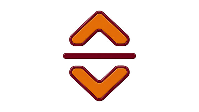 Arrow Icon with Orange Upward and Downward Chevrons