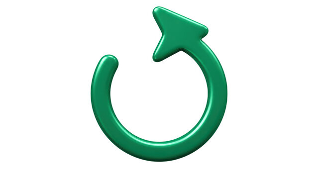 Arrow Reload Icon in Green 3D Style