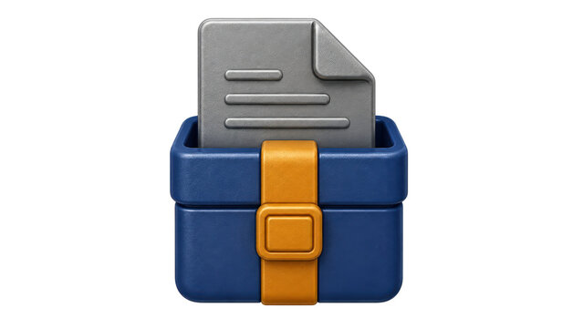 Document Archive 3D Icon for Data Storage and File Organization