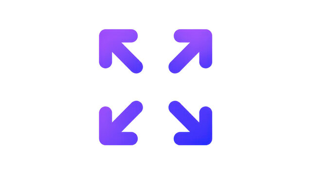 Fullscreen Expand Icon with Purple Gradient Arrows