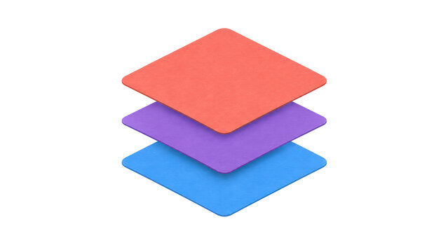 Layers Icon Stacked in Three Colors