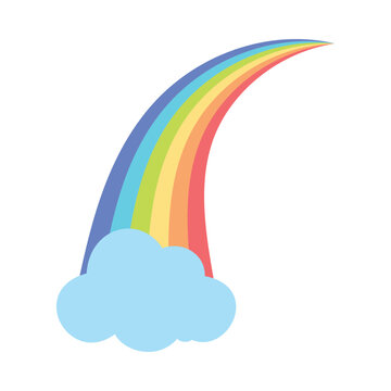 Cute tall arching rainbow with clouds and stars colorful rainbows for children cartoon kids nursery decoration baby shower set