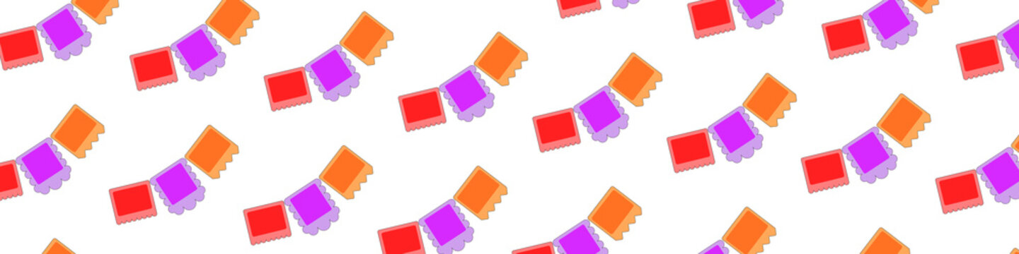 Banner with a Mexican papel picado pattern for Day of the Dead celebrations