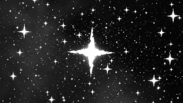 Bright shimmering stars in the night sky with a cosmic glow for an ethereal and celestial animated background