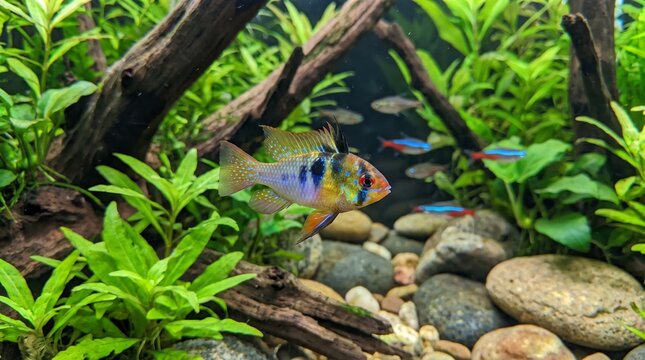 Ramirezi cichlid fish