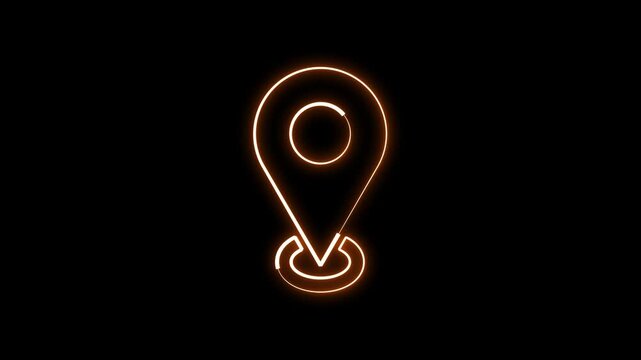 Orange Neon Location Marker Ring Floating Asset