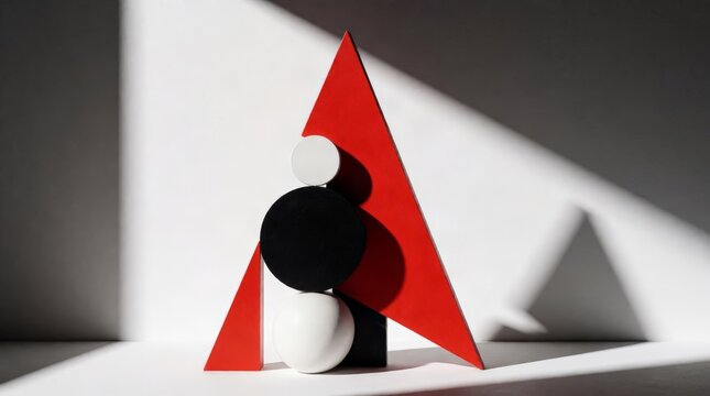 Constructivist Geometric Shapes Red Black White