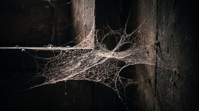 Creepy Spider Web in Dark Corner Setup.
