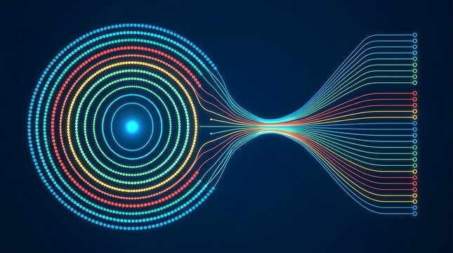 Abstract Big Data Convergence Visualization with Structured Information Flow and Glowing Particles