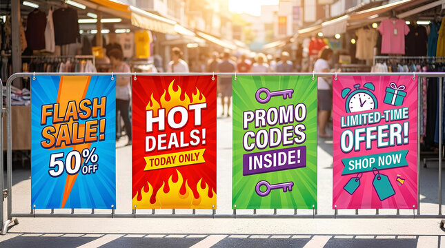 Sale Banners Flash Sale Hot Deals Promo Codes Limited Offer