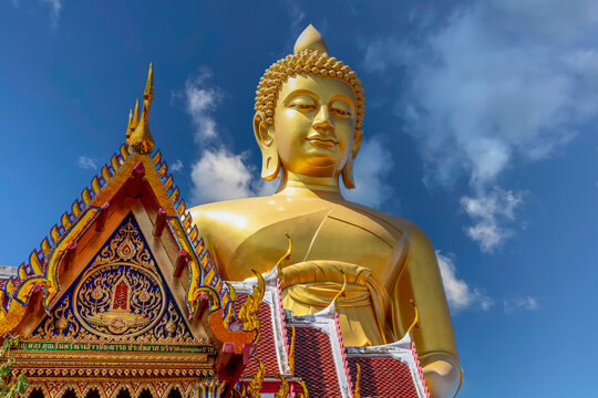 Giant Golden Buddha at Wat Paknam Phasi Charoen in Bangkok, Thailand