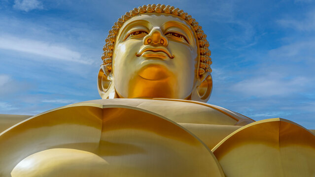 Giant Golden Buddha at Wat Paknam Phasi Charoen in Bangkok, Thailand