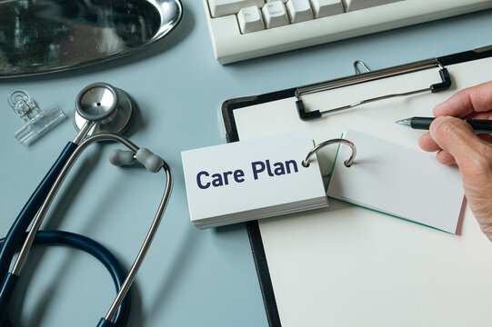 Healthcare Professional Reviewing Care Plan &mdash; ideal eye-catcher for patient care and treatment coordination articles