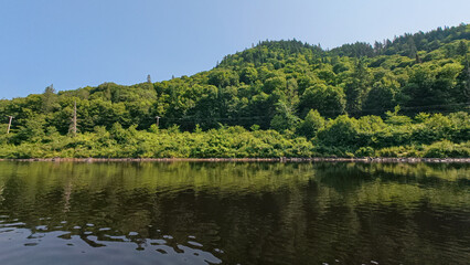 Fototapeta premium Lake Jacques Cartier in Quebec Canada nature landscape