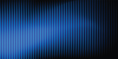 Fototapeta premium Abstract geometric background with vertical lines, glowing blue to dark black color gradients. Modern 3D stripe texture for technology, cyber, or corporate backdrop.