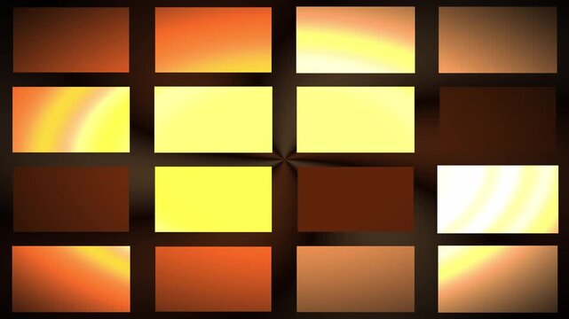 Abstract Bento Grid Motion Loop with Glowing Orange and Gold Geometric Panels