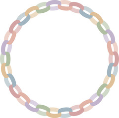 Earth Color Paper Chain Transparent PNG Frame and Garland Material｜アースカラーの輪つなぎペーパーチェーン背景透過PNGフレーム・ガーランド素材 © tonami