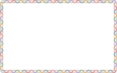Earth Color Paper Chain Transparent PNG Frame and Garland Material｜アースカラーの輪つなぎペーパーチェーン背景透過PNGフレーム・ガーランド素材 © tonami