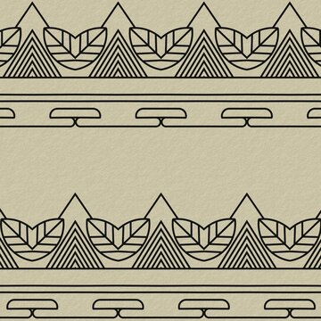 Geometric Ethnic Leaf Border Pattern