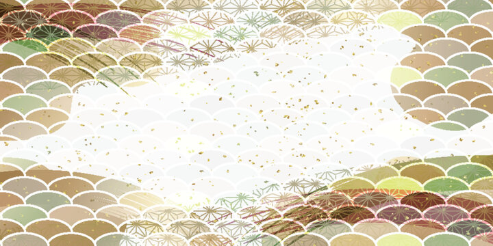 Elegant Japanese traditional pattern with circular overlapping motif