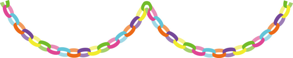 Neon Color Paper Chain Transparent PNG Frame and Garland Material｜ネオンカラーの輪つなぎペーパーチェーン背景透過PNGフレーム・ガーランド素材 © tonami