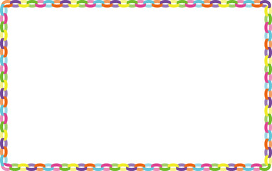 Neon Color Paper Chain Transparent PNG Frame and Garland Material｜ネオンカラーの輪つなぎペーパーチェーン背景透過PNGフレーム・ガーランド素材 © tonami