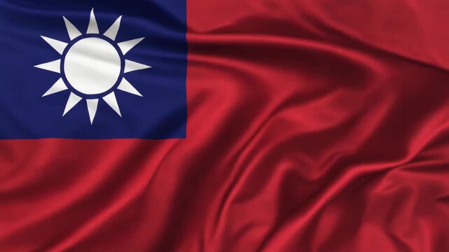 Waving Taiwan Flag Close-up 4K Generative AI