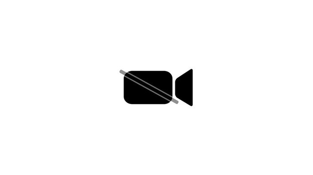 Video camera recording button animation on transparent background, recoding button animation in 4k simple motion recording icon video