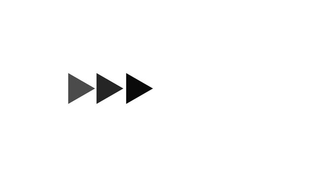 3d arrow icon swipe up animation black background. Up arrow animation on black background. direction arrow icon motion. 4k neon arrow video, blue shape swipe motion on transparent background