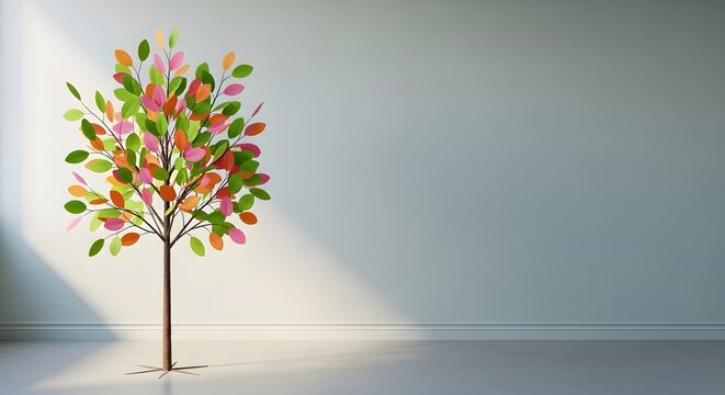Beautiful mothers day tree with colorful leaves for mom