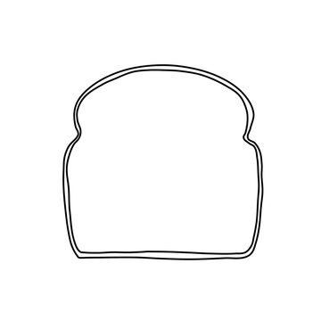 Toast white bread slice hand drawn doodle 