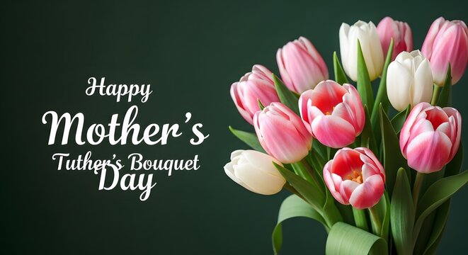 Happy mother's day tulips bouquet for mom