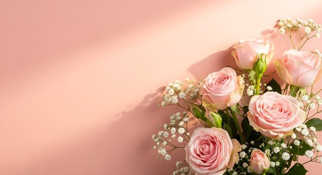 Happy mothers day bouquet of pink roses and flowers