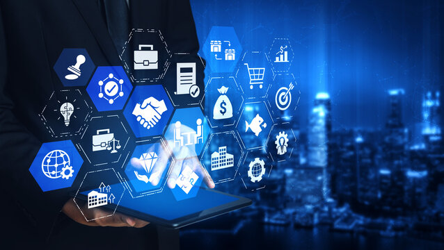 Business concept icons showing mergers and acquisitions, partnership, investment, and growth. mergers and acquisitions creates synergy, supports expansion, and drives corporate value. Entice
