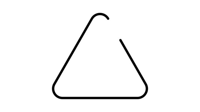 Minimalist black outline drawing of a musical triangle instrument with rounded corners and a small loop at the top.