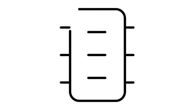 Minimalist line icon representing a schematic diagram of a data block or electronic component with multiple connection points.