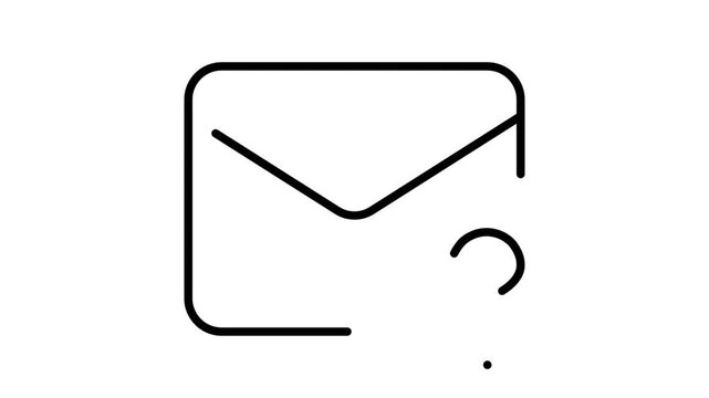 Line art icon of an envelope with a question mark, symbolizing a query about mail or communication issues.